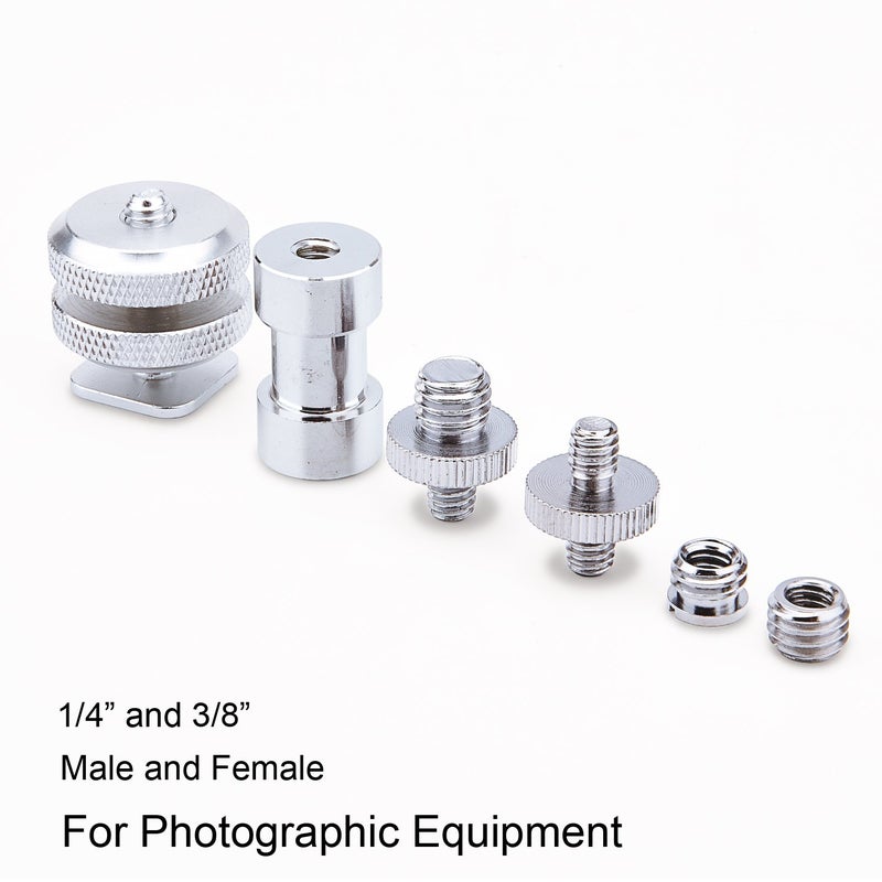 Sunmns 27 Pieces 1/4 Inch and 3/8 Inch Converter Female Male Threaded Screws Adapter Mount Set for Camera/Tripod/Monopod/Ballhead/Light Stand/Shoulder Rig - Image 3